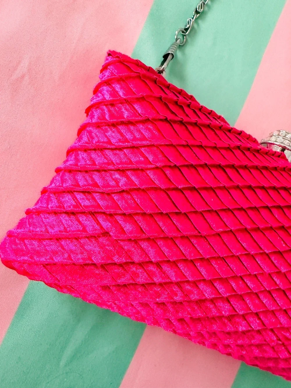 Elegant Pink satin handbag